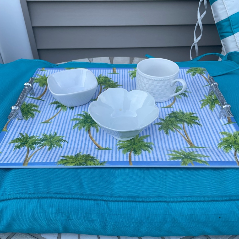 Mariposa Melamine Tropical Serving Tray Beachy